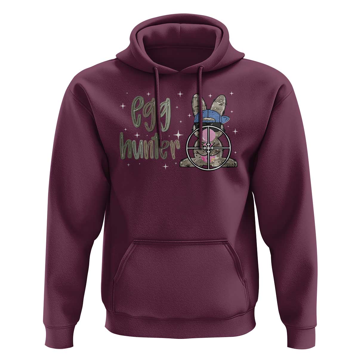 Funny Egg Hunter Hoodie Bunny Hunting Backward Cap Camouflage
