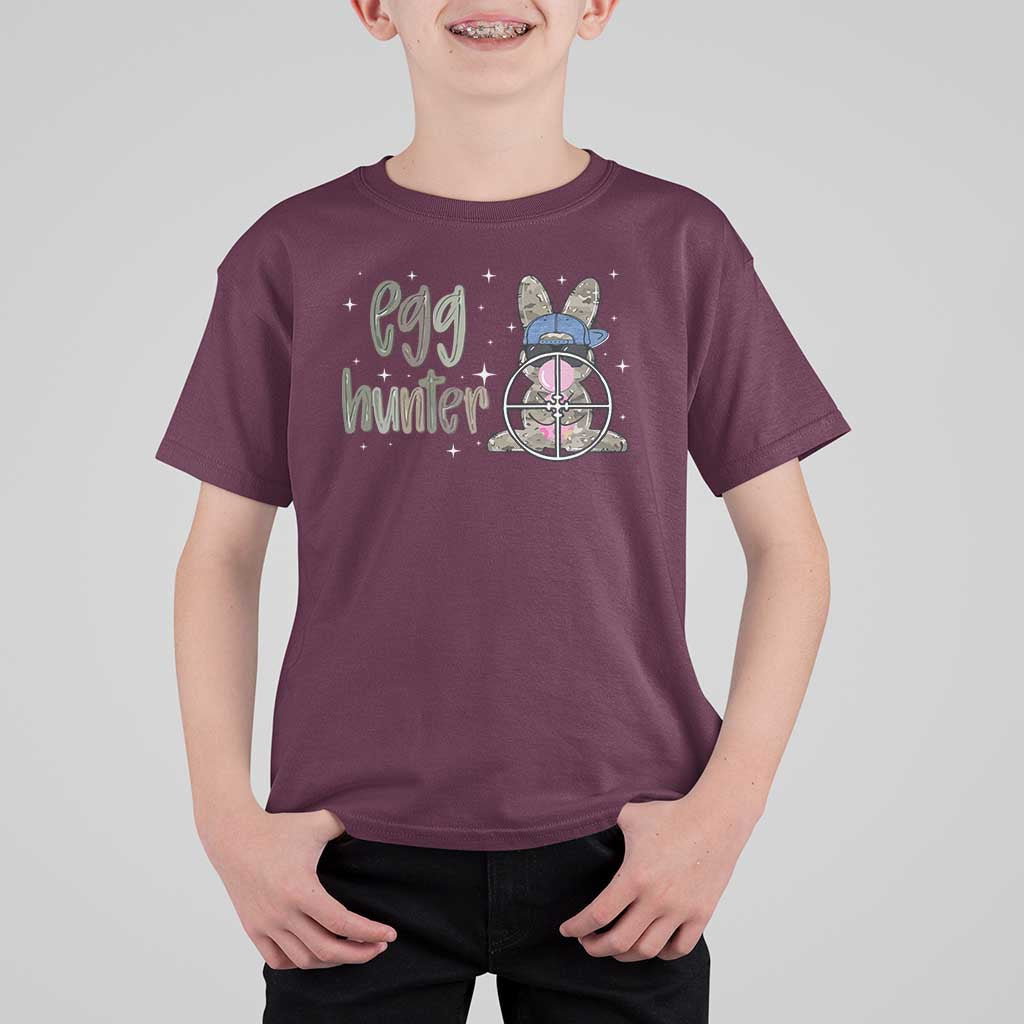 Funny Egg Hunter T Shirt For Kid Bunny Hunting Backward Cap Camouflage