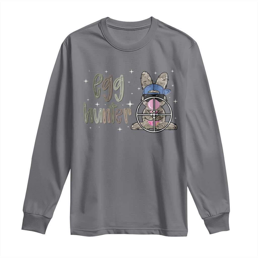 Funny Egg Hunter Long Sleeve Shirt Bunny Hunting Backward Cap Camouflage