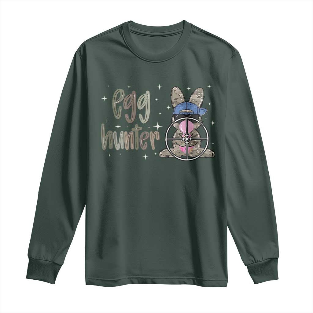 Funny Egg Hunter Long Sleeve Shirt Bunny Hunting Backward Cap Camouflage