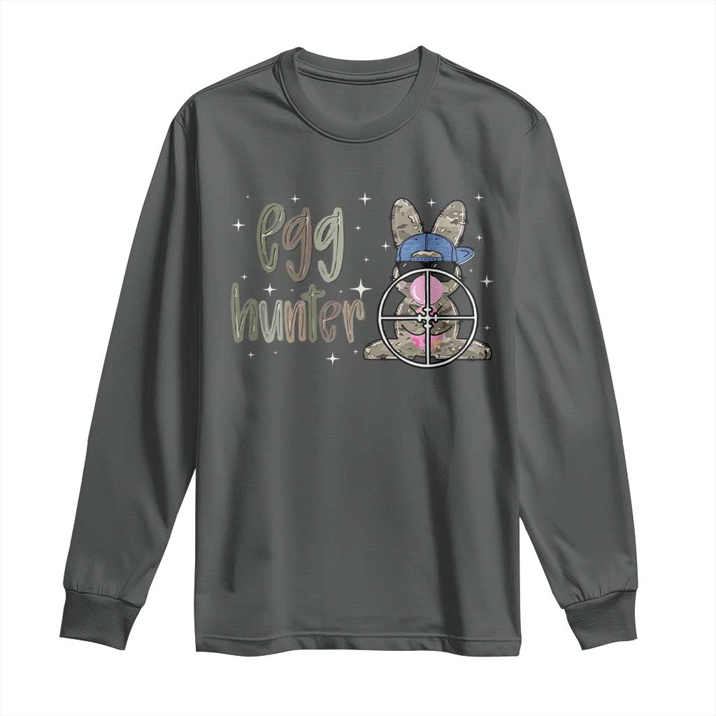 Funny Egg Hunter Long Sleeve Shirt Bunny Hunting Backward Cap Camouflage