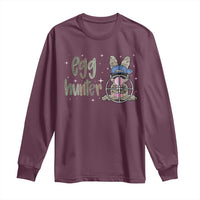 Funny Egg Hunter Long Sleeve Shirt Bunny Hunting Backward Cap Camouflage