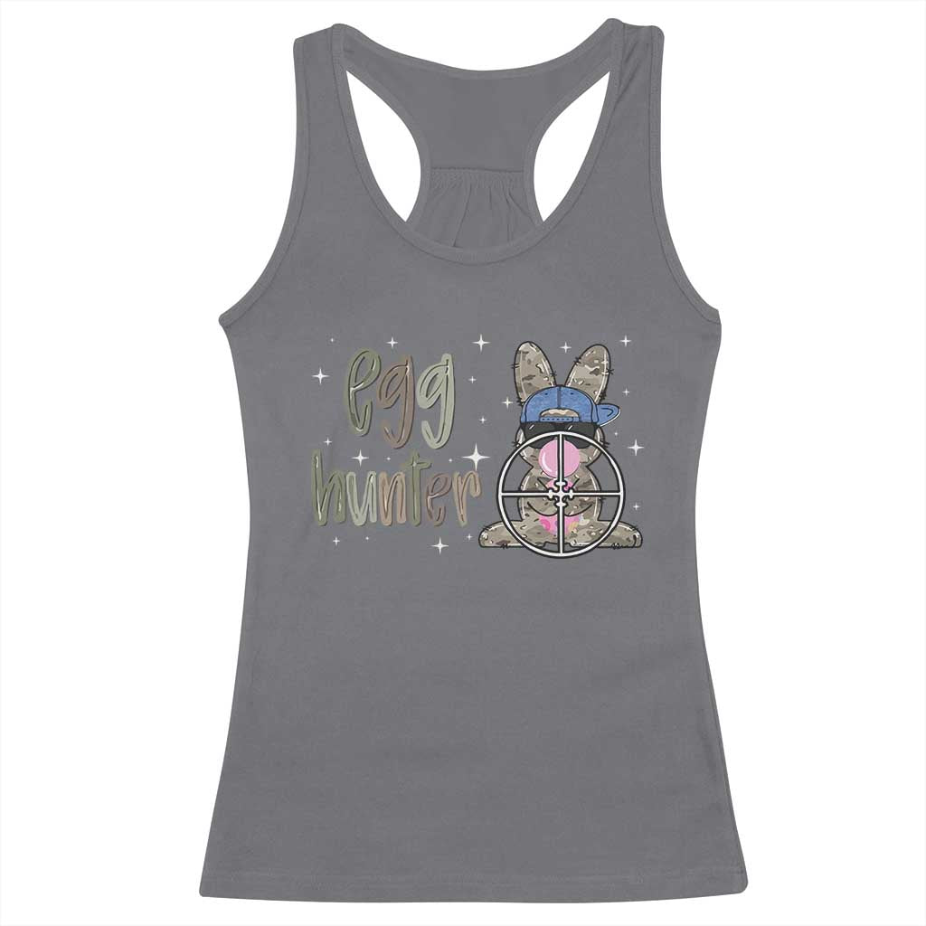 Funny Egg Hunter Racerback Tank Top Bunny Hunting Backward Cap Camouflage