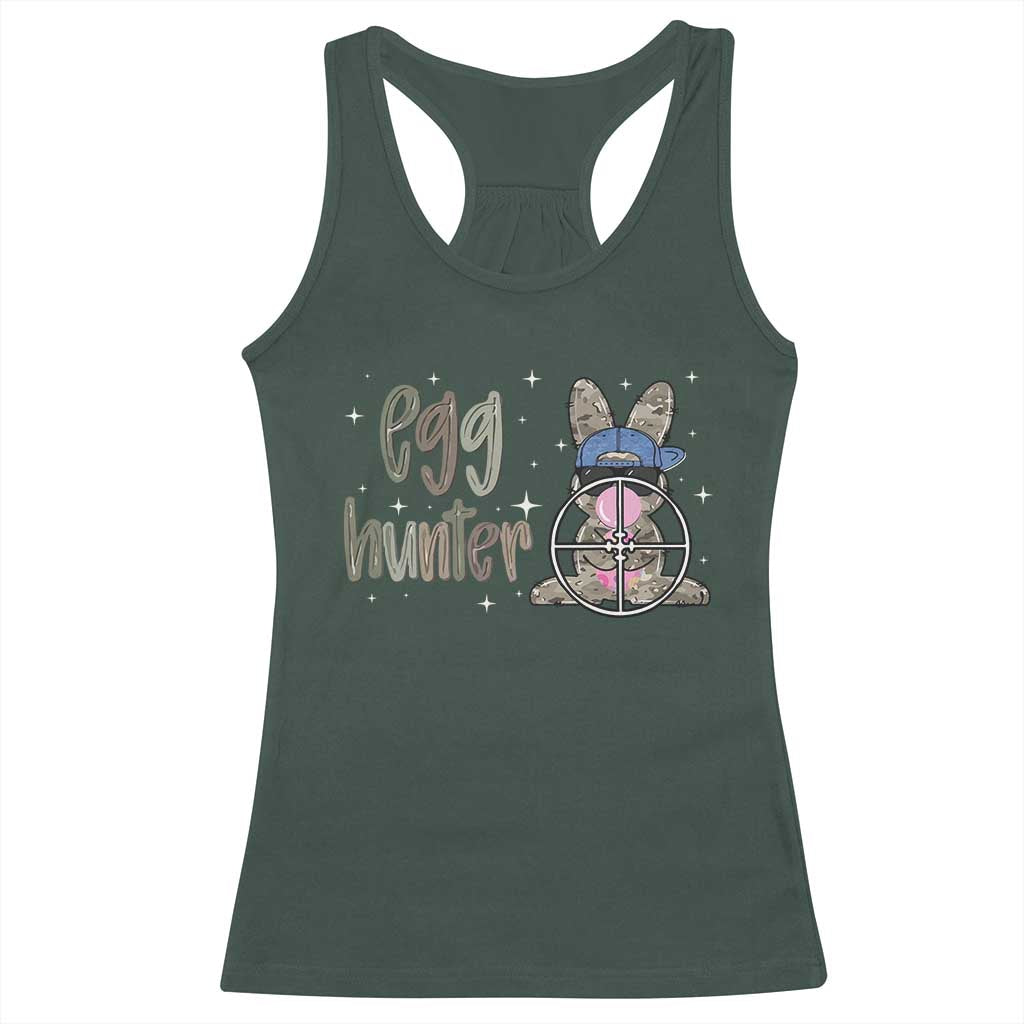 Funny Egg Hunter Racerback Tank Top Bunny Hunting Backward Cap Camouflage
