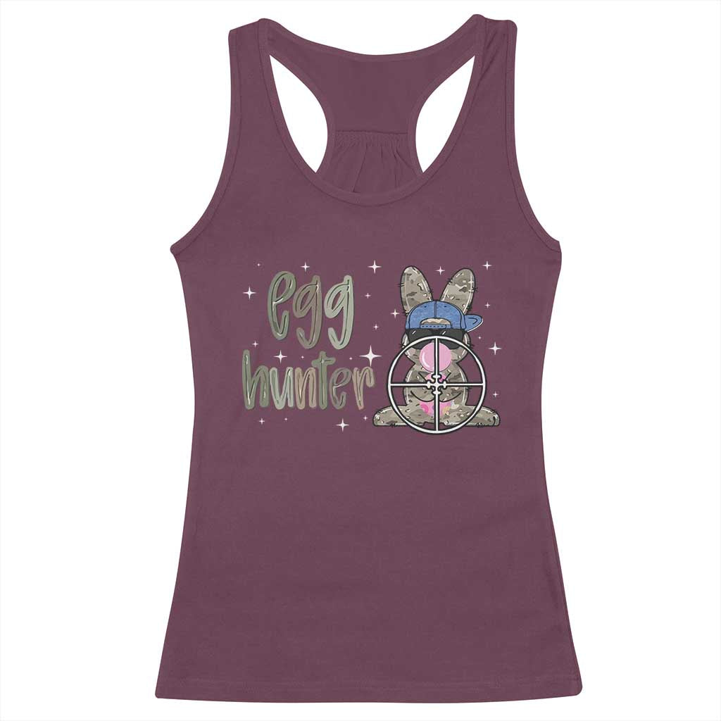 Funny Egg Hunter Racerback Tank Top Bunny Hunting Backward Cap Camouflage