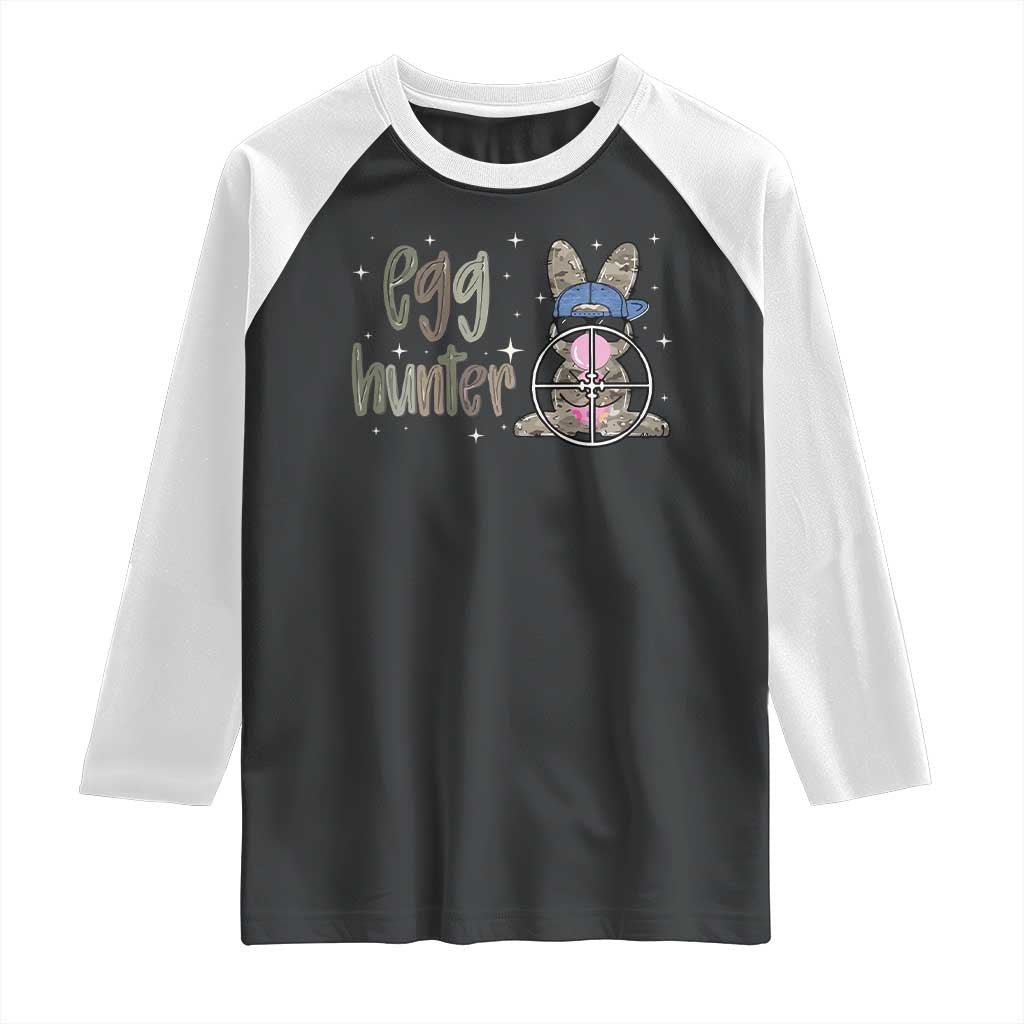 Funny Egg Hunter Raglan Shirt Bunny Hunting Backward Cap Camouflage