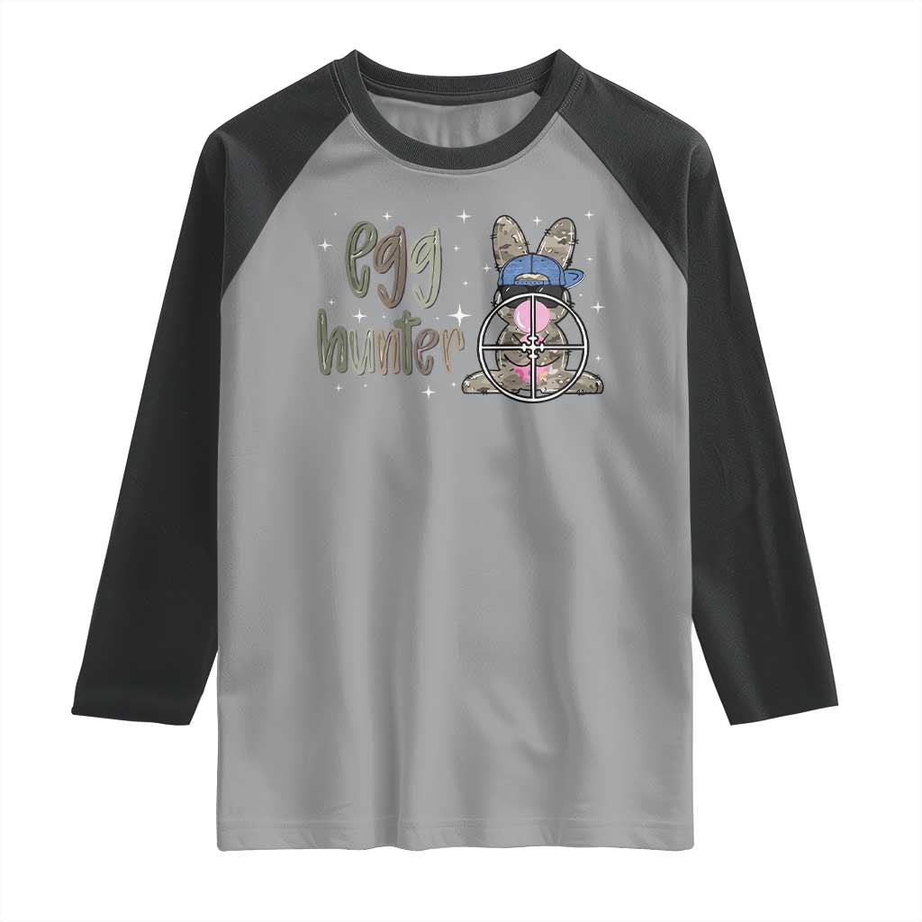 Funny Egg Hunter Raglan Shirt Bunny Hunting Backward Cap Camouflage