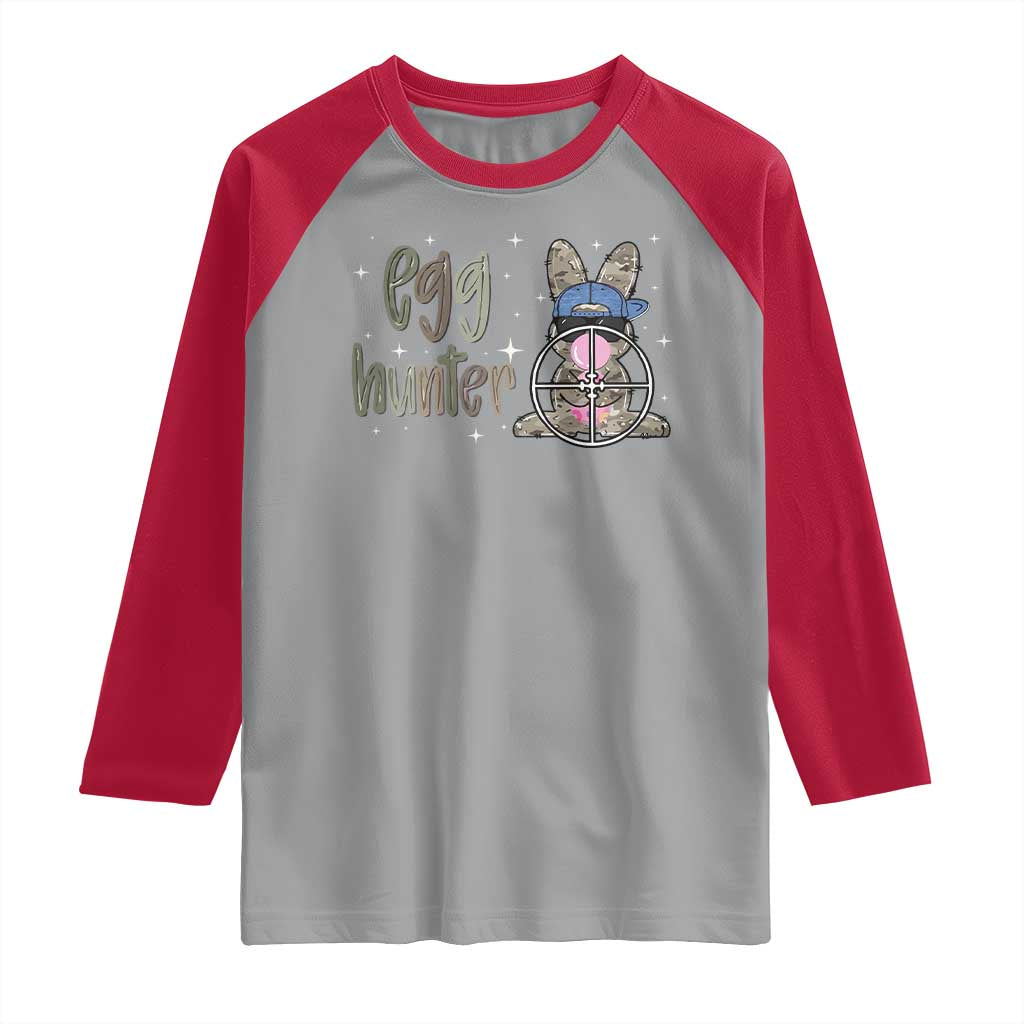 Funny Egg Hunter Raglan Shirt Bunny Hunting Backward Cap Camouflage