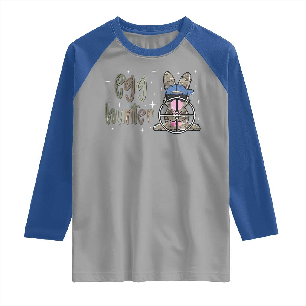 Funny Egg Hunter Raglan Shirt Bunny Hunting Backward Cap Camouflage