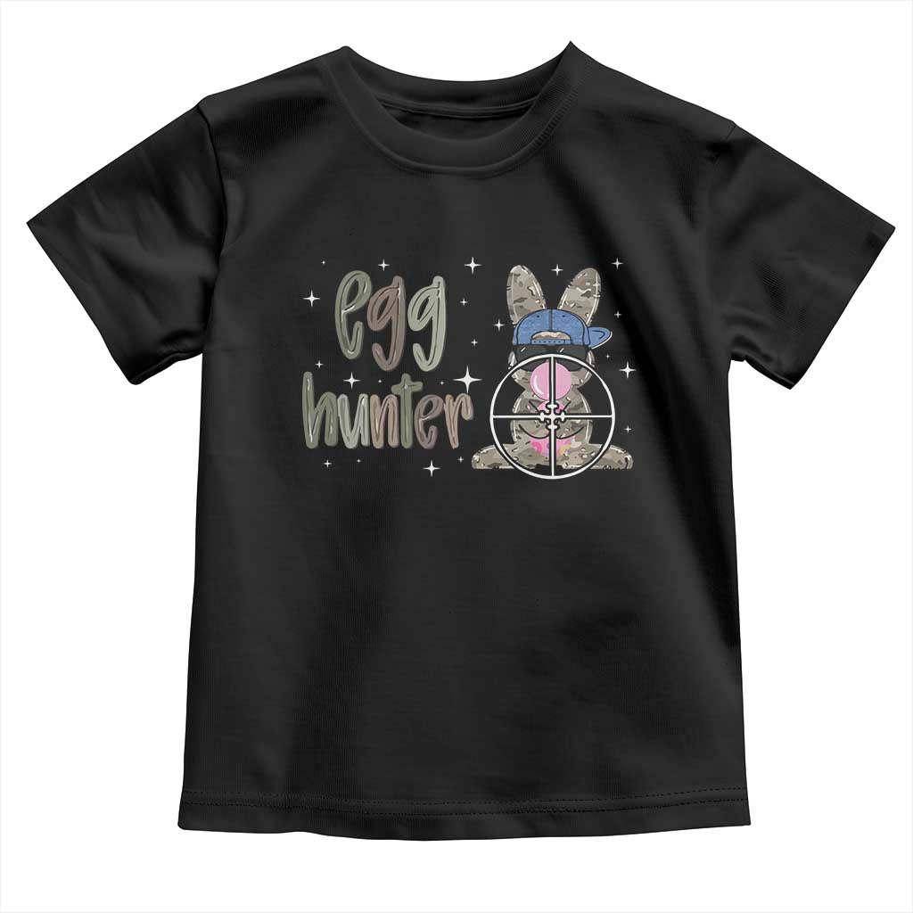 Funny Egg Hunter Toddler T Shirt Bunny Hunting Backward Cap Camouflage