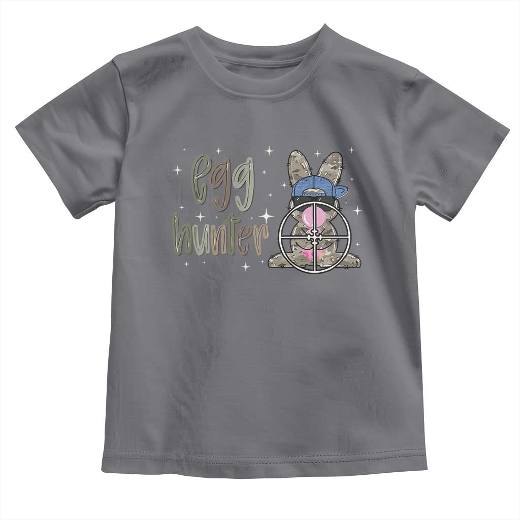 Funny Egg Hunter Toddler T Shirt Bunny Hunting Backward Cap Camouflage