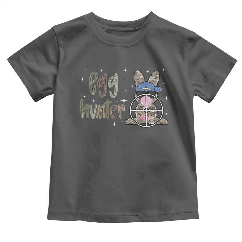 Funny Egg Hunter Toddler T Shirt Bunny Hunting Backward Cap Camouflage
