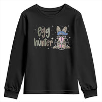 Funny Egg Hunter Youth Sweatshirt Bunny Hunting Backward Cap Camouflage