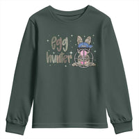 Funny Egg Hunter Youth Sweatshirt Bunny Hunting Backward Cap Camouflage