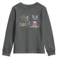 Funny Egg Hunter Youth Sweatshirt Bunny Hunting Backward Cap Camouflage