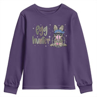 Funny Egg Hunter Youth Sweatshirt Bunny Hunting Backward Cap Camouflage