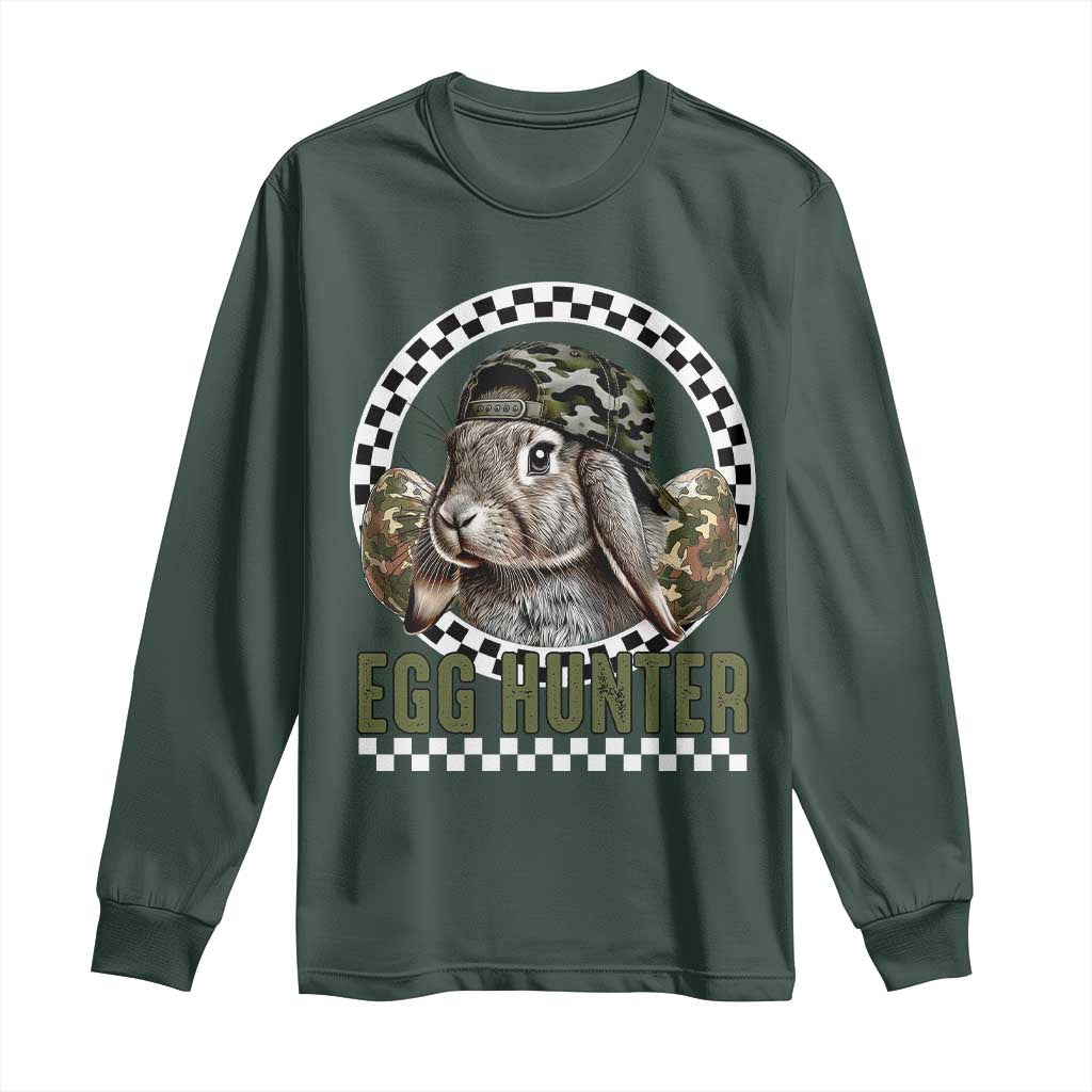 Funny Easter Day Egg Hunter Long Sleeve Shirt Bunny Hunting Camo Egg