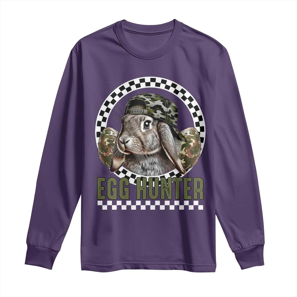 Funny Easter Day Egg Hunter Long Sleeve Shirt Bunny Hunting Camo Egg