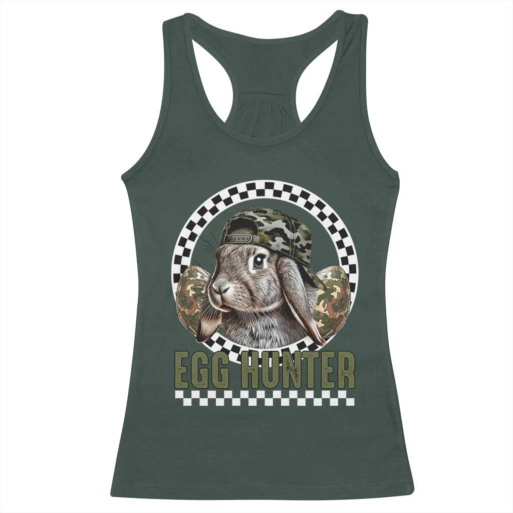 Funny Easter Day Egg Hunter Racerback Tank Top Bunny Hunting Camo Egg