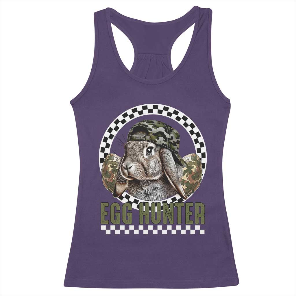 Funny Easter Day Egg Hunter Racerback Tank Top Bunny Hunting Camo Egg