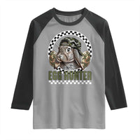Funny Easter Day Egg Hunter Raglan Shirt Bunny Hunting Camo Egg