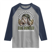 Funny Easter Day Egg Hunter Raglan Shirt Bunny Hunting Camo Egg