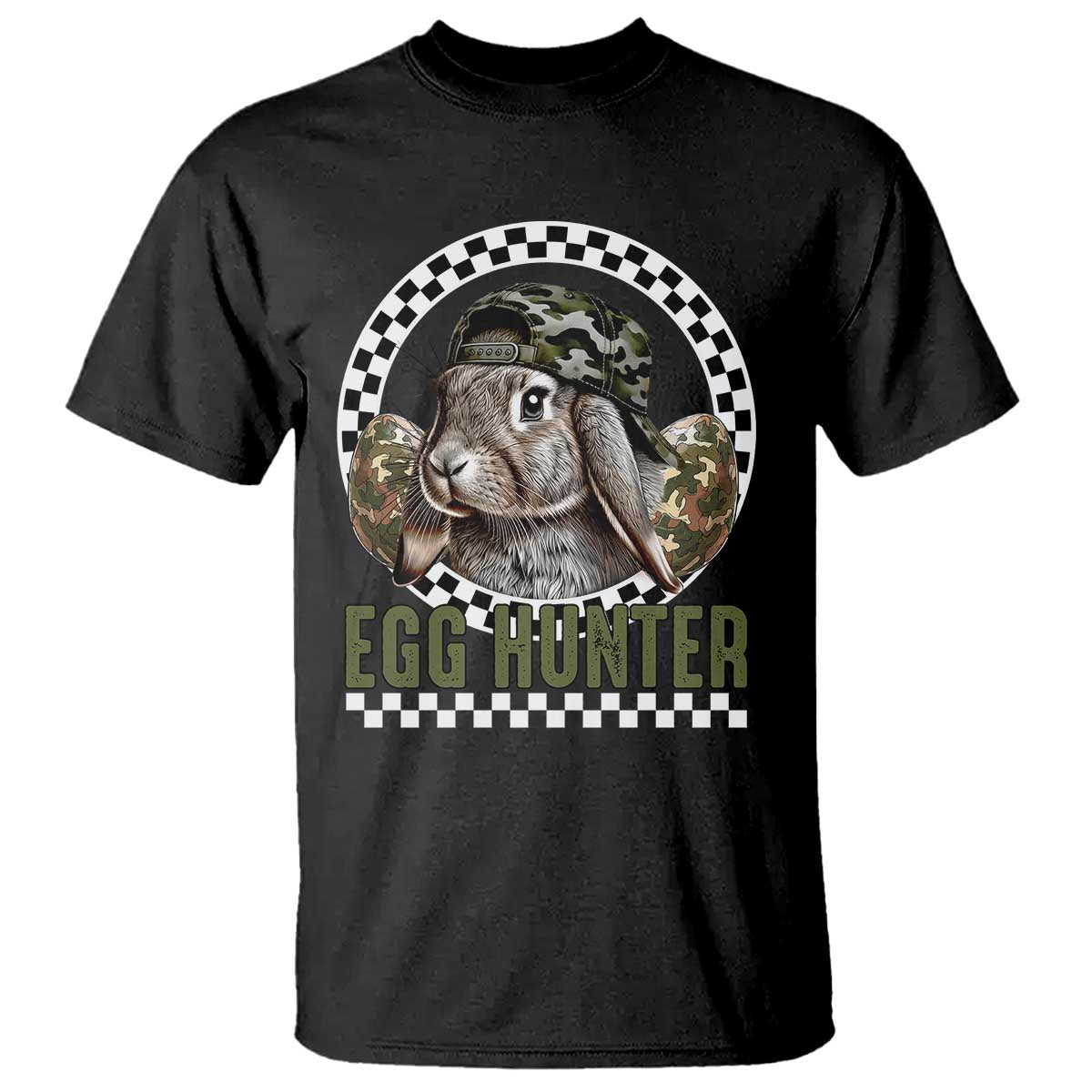 Funny Easter Day Egg Hunter T Shirt Bunny Hunting Camo Egg