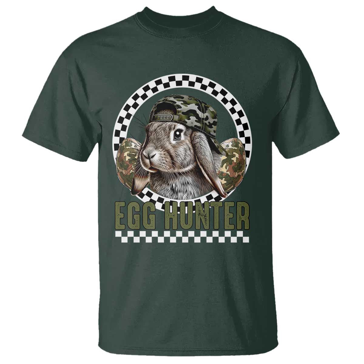 Funny Easter Day Egg Hunter T Shirt Bunny Hunting Camo Egg