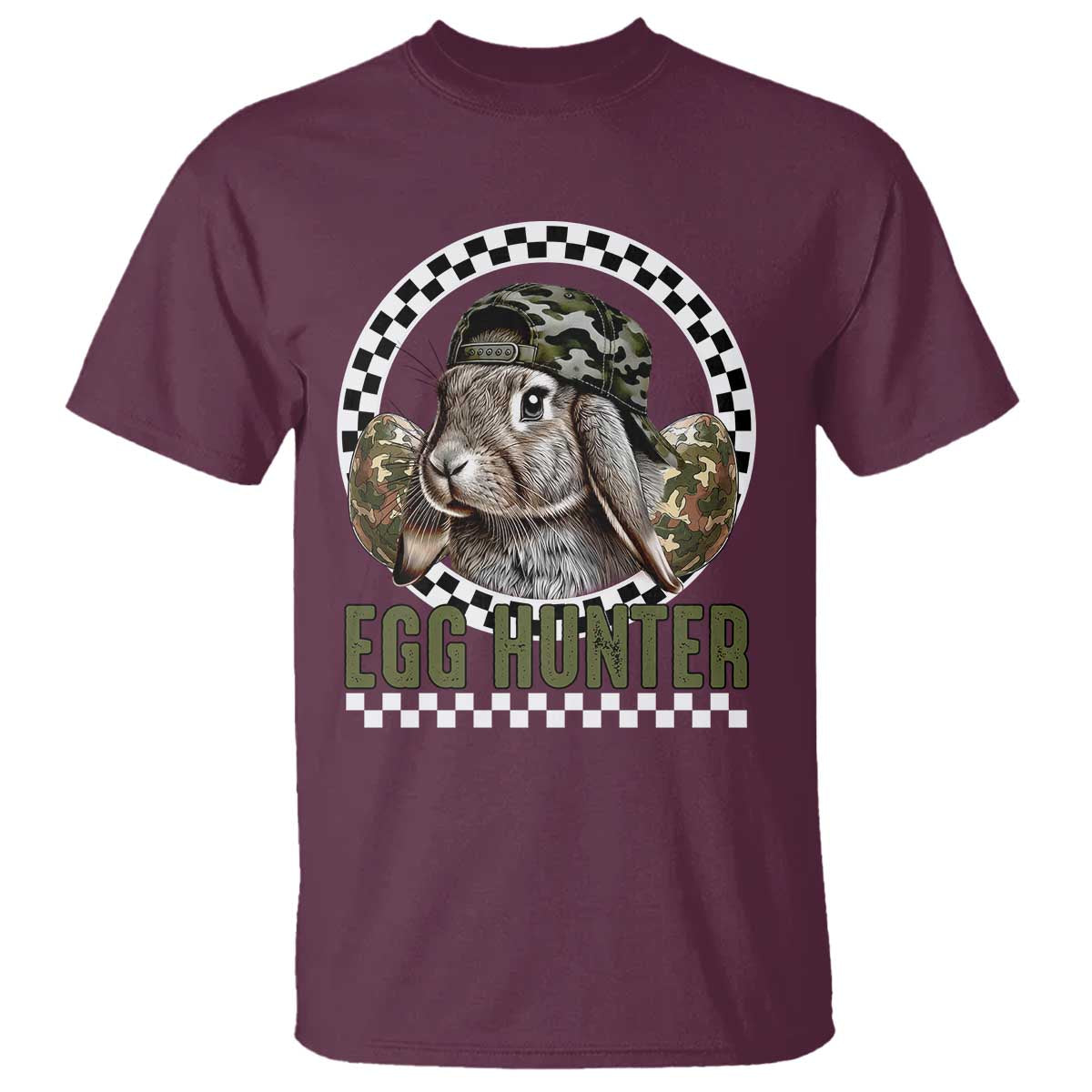 Funny Easter Day Egg Hunter T Shirt Bunny Hunting Camo Egg