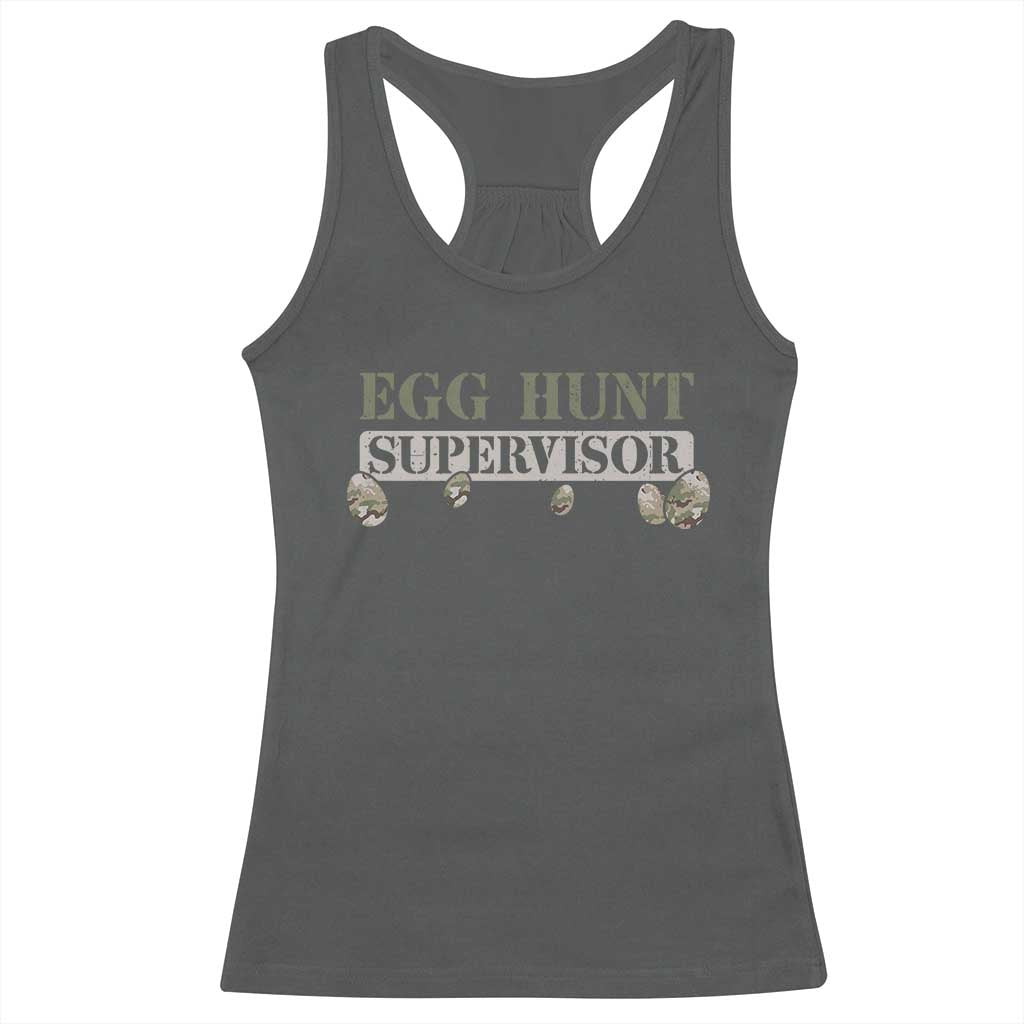 Funny Easter Egg Hunt Supervisor Racerback Tank Top Camouflage Camo Egg Hunting Easter Day