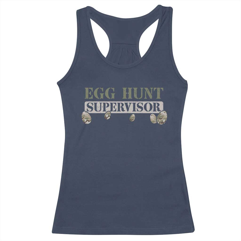 Funny Easter Egg Hunt Supervisor Racerback Tank Top Camouflage Camo Egg Hunting Easter Day