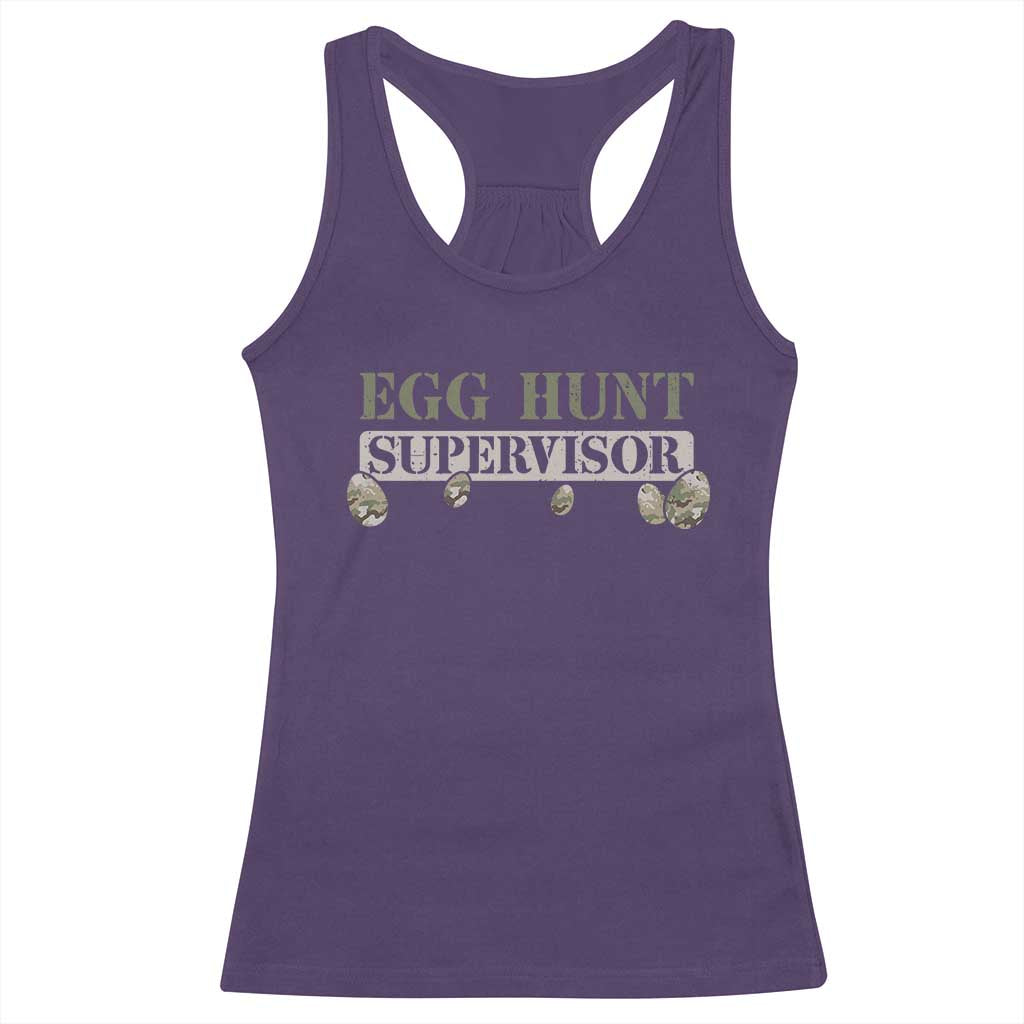 Funny Easter Egg Hunt Supervisor Racerback Tank Top Camouflage Camo Egg Hunting Easter Day
