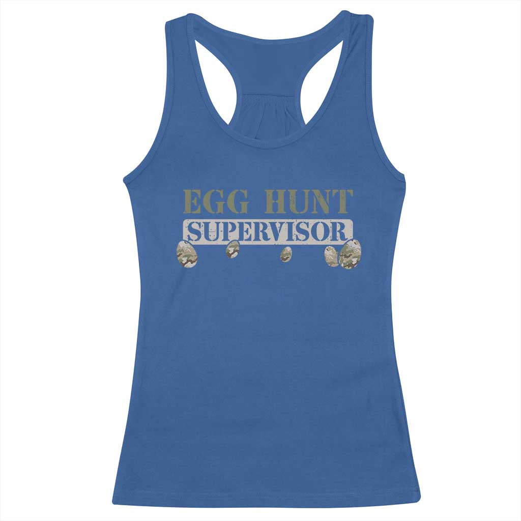 Funny Easter Egg Hunt Supervisor Racerback Tank Top Camouflage Camo Egg Hunting Easter Day