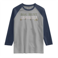 Funny Easter Egg Hunt Supervisor Raglan Shirt Camouflage Camo Egg Hunting Easter Day