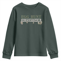Funny Easter Egg Hunt Supervisor Youth Sweatshirt Camouflage Camo Egg Hunting Easter Day