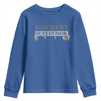 Funny Easter Egg Hunt Supervisor Youth Sweatshirt Camouflage Camo Egg Hunting Easter Day