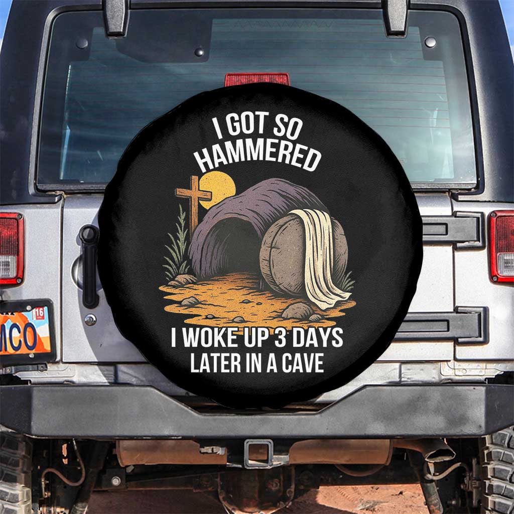 Christian Easter Day Religious Stone Spare Tire Cover I Got So Hammered I Woke Up 3 Days Later In A Cave