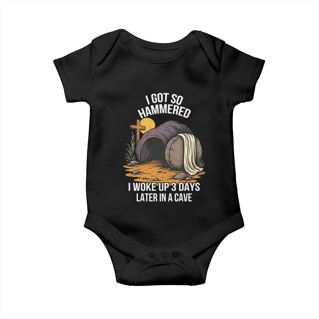 Christian Easter Day Religious Stone Baby Onesie I Got So Hammered I Woke Up 3 Days Later In A Cave