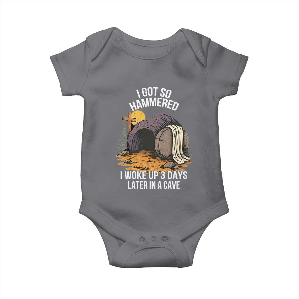 Christian Easter Day Religious Stone Baby Onesie I Got So Hammered I Woke Up 3 Days Later In A Cave