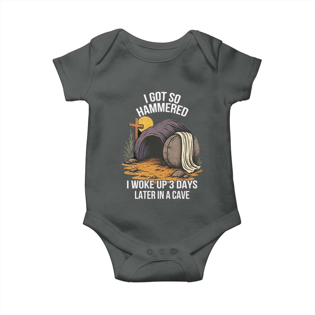Christian Easter Day Religious Stone Baby Onesie I Got So Hammered I Woke Up 3 Days Later In A Cave