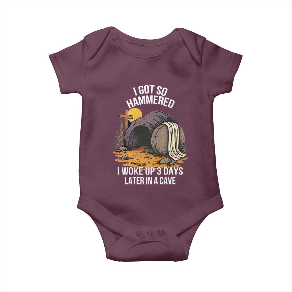 Christian Easter Day Religious Stone Baby Onesie I Got So Hammered I Woke Up 3 Days Later In A Cave
