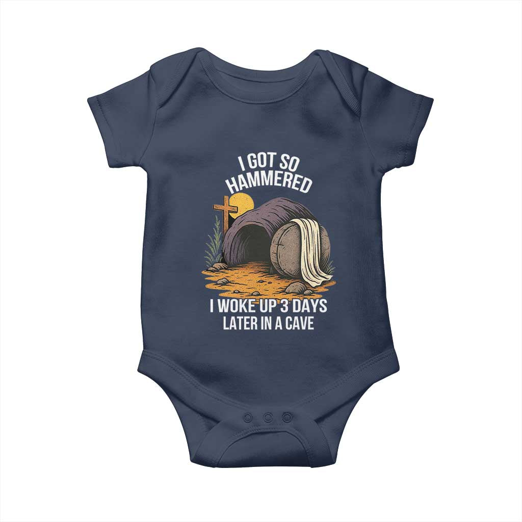 Christian Easter Day Religious Stone Baby Onesie I Got So Hammered I Woke Up 3 Days Later In A Cave