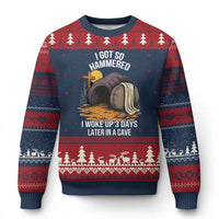 Christian Easter Day Religious Stone Ugly Christmas Sweater I Got So Hammered I Woke Up 3 Days Later In A Cave - Wonder Print Shop