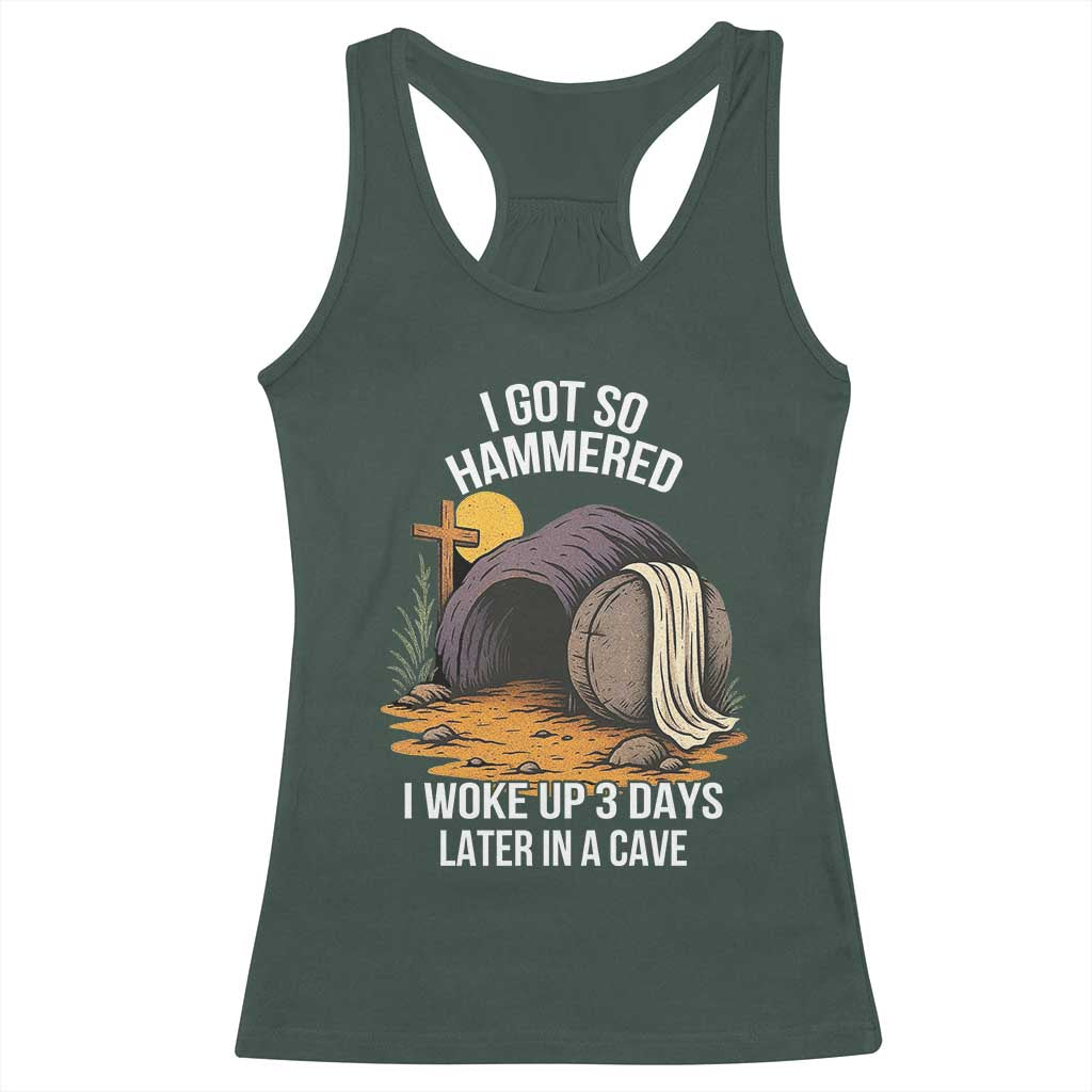 Christian Easter Day Religious Stone Racerback Tank Top I Got So Hammered I Woke Up 3 Days Later In A Cave