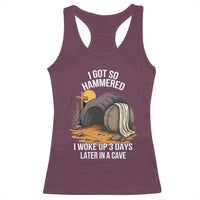 Christian Easter Day Religious Stone Racerback Tank Top I Got So Hammered I Woke Up 3 Days Later In A Cave