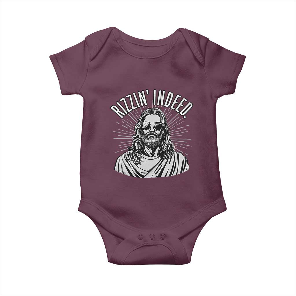 Funny Religious Christian Jesus Meme Baby Onesie Rizzin Indeed