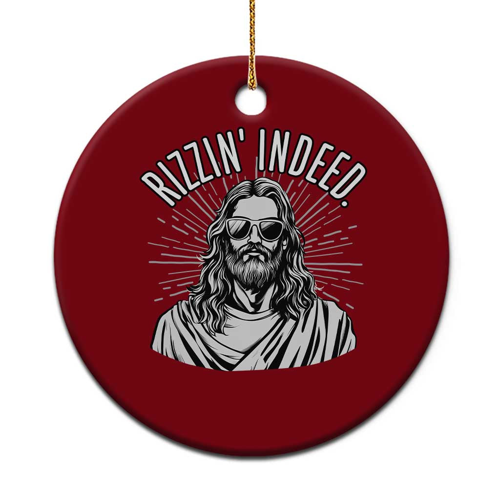 Funny Religious Christian Jesus Meme Ceramic Ornament Rizzin Indeed - Wonder Print Shop