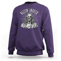 Funny Religious Christian Jesus Meme Sweatshirt Rizzin Indeed