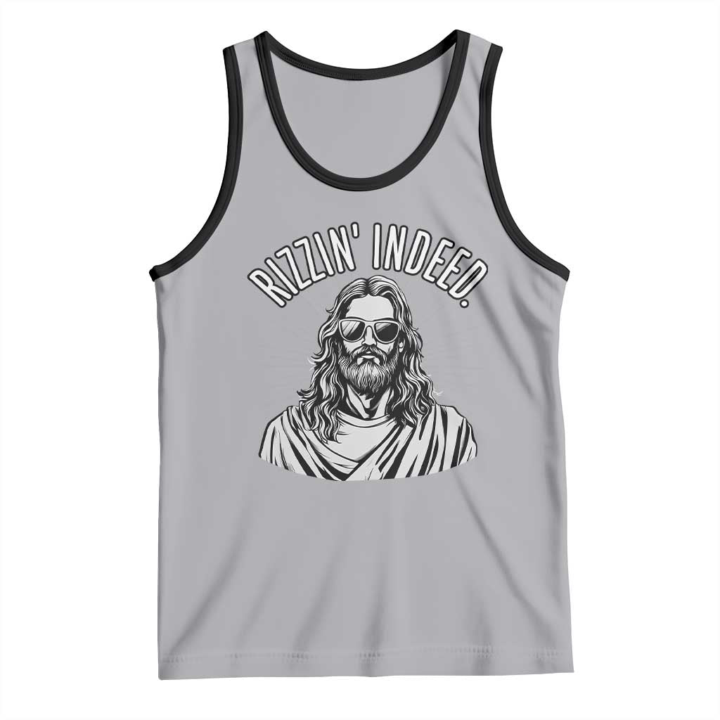 Funny Religious Christian Jesus Meme Tank Top Rizzin Indeed