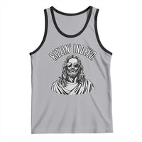 Funny Religious Christian Jesus Meme Tank Top Rizzin Indeed